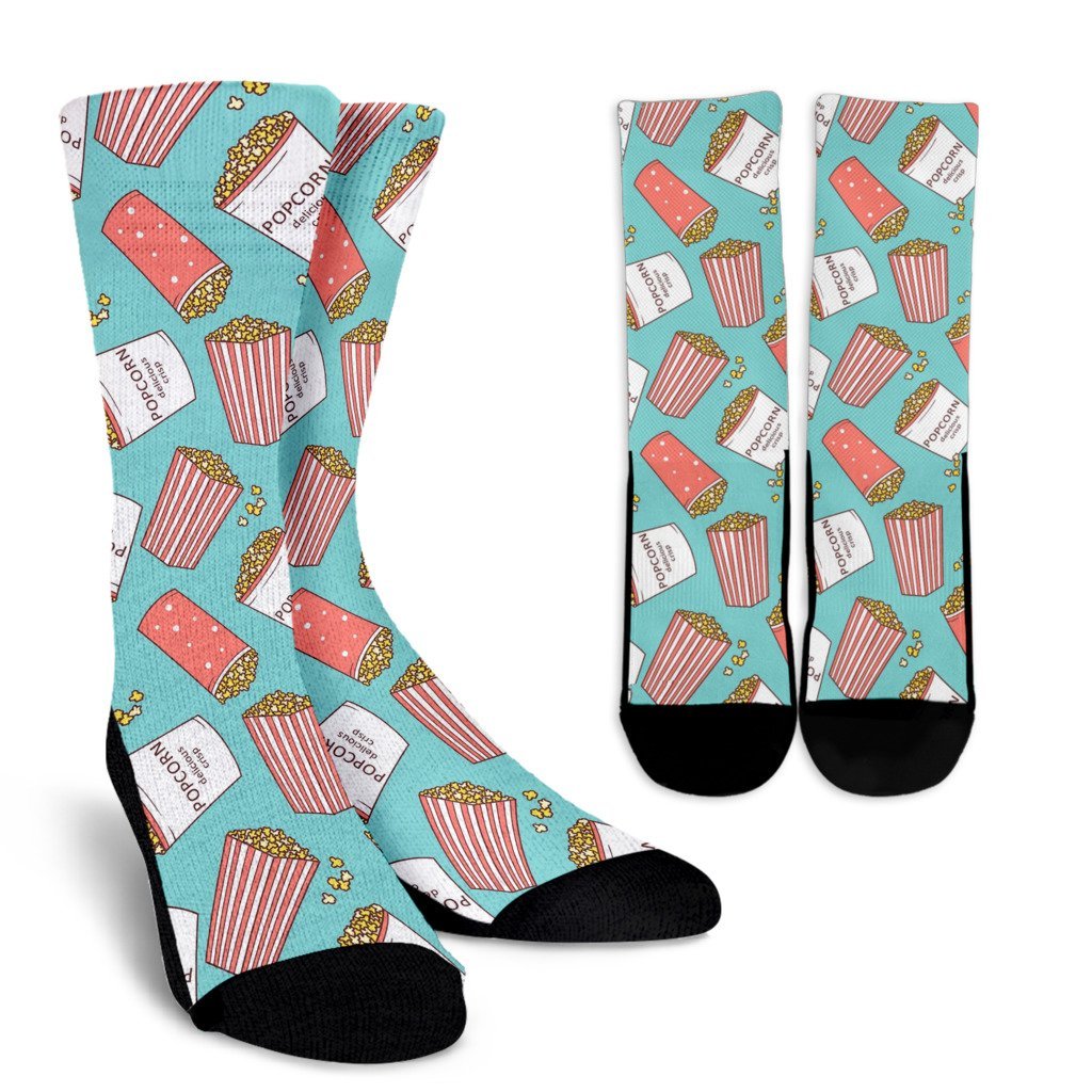 Popcorn Pastel Pattern Print Unisex Crew Socks-grizzshop