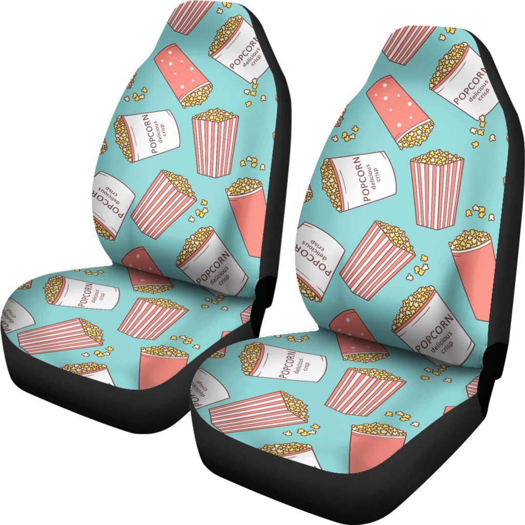 Popcorn Pastel Pattern Print Universal Fit Car Seat Covers-grizzshop