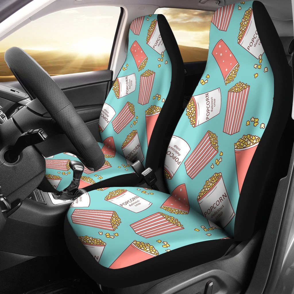 Popcorn Pastel Pattern Print Universal Fit Car Seat Covers-grizzshop