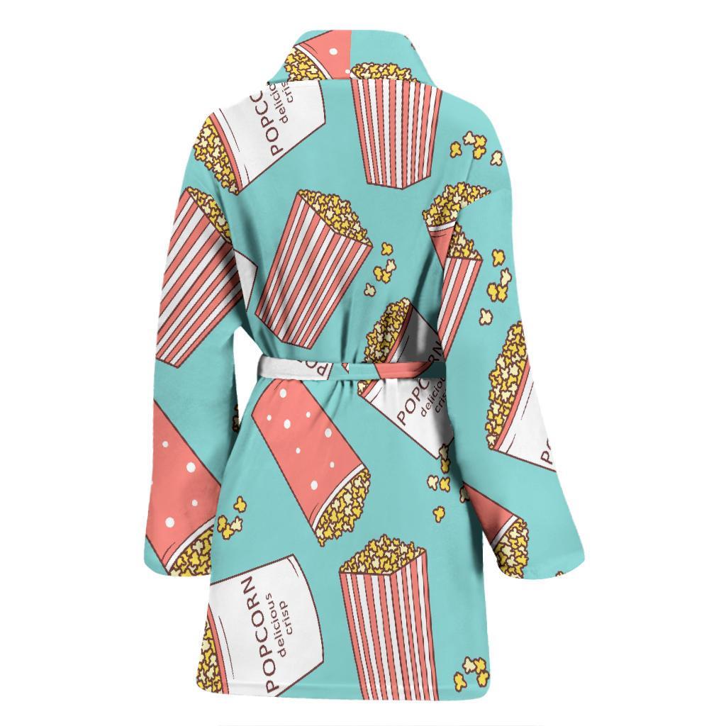 Popcorn Pastel Pattern Print Women Long Robe-grizzshop