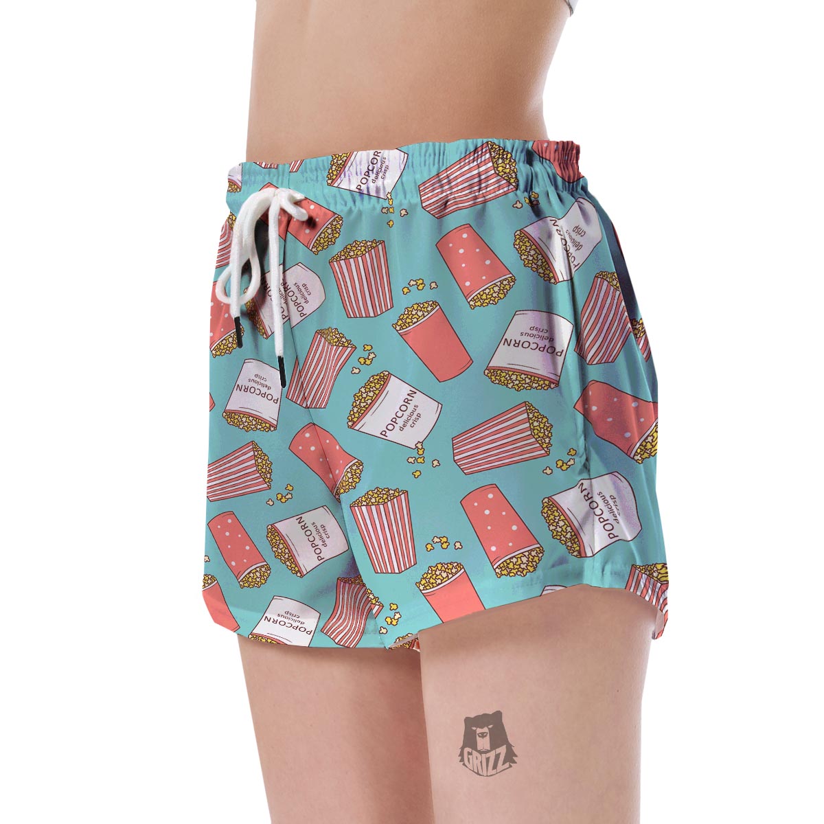 Popcorn Pastel Pattern Print Women's Shorts-grizzshop