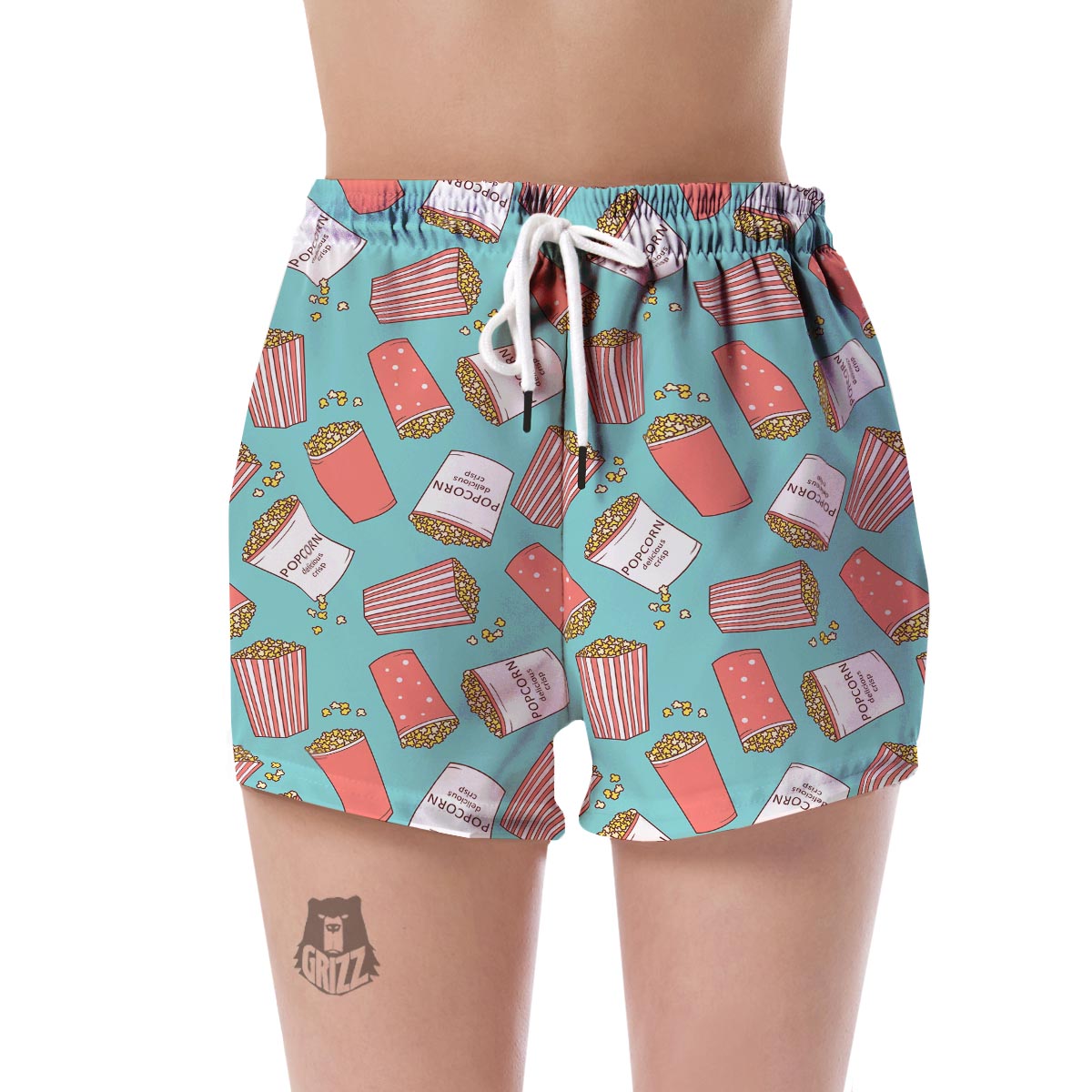 Popcorn Pastel Pattern Print Women's Shorts-grizzshop