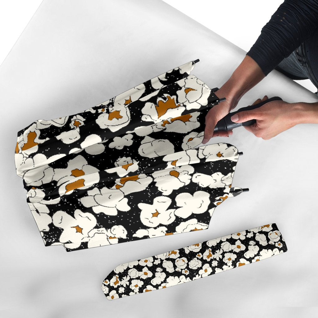 Popcorn Pattern Print Automatic Foldable Umbrella-grizzshop