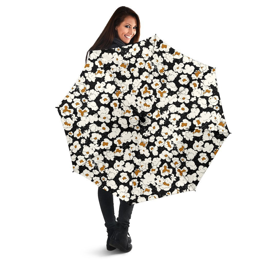 Popcorn Pattern Print Automatic Foldable Umbrella-grizzshop