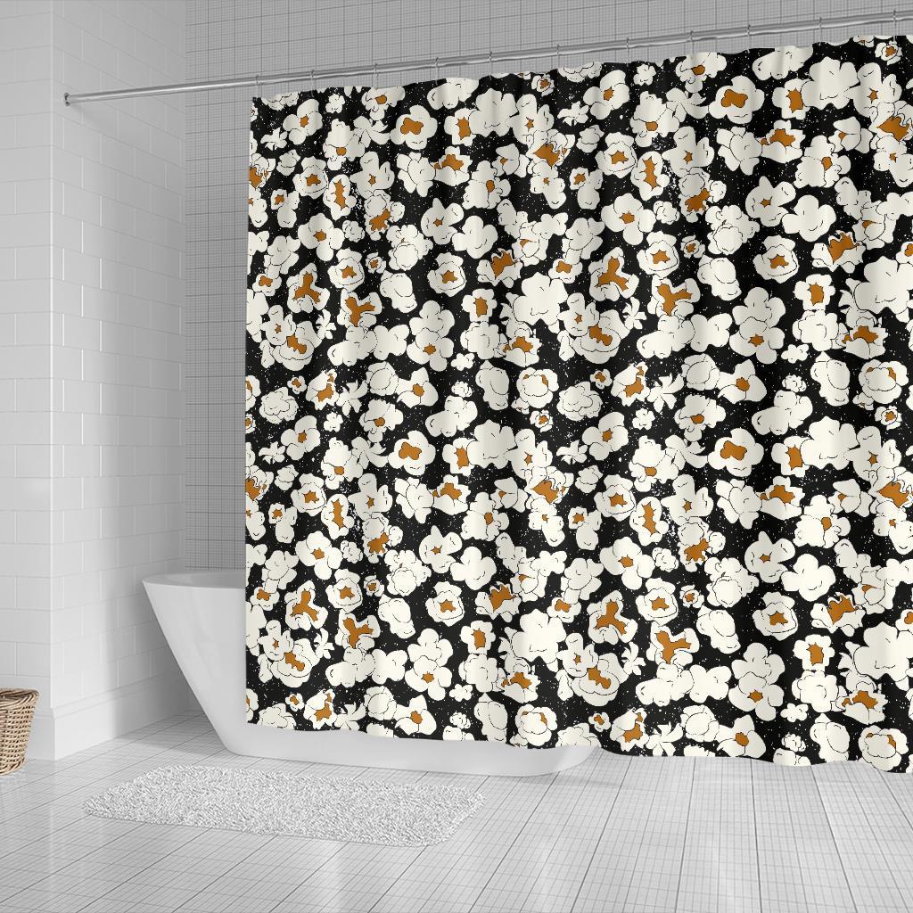 Popcorn Pattern Print Bathroom Shower Curtain-grizzshop