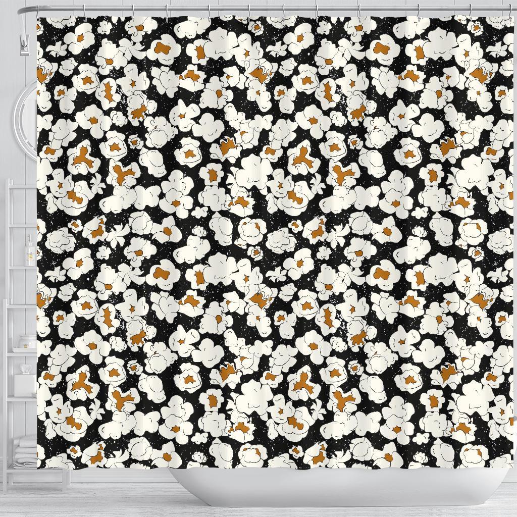 Popcorn Pattern Print Bathroom Shower Curtain-grizzshop