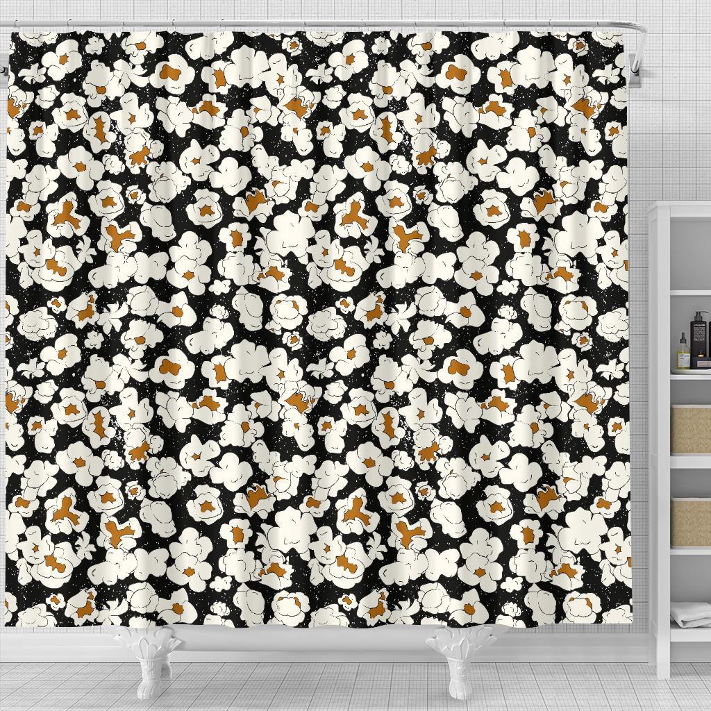 Popcorn Pattern Print Bathroom Shower Curtain-grizzshop