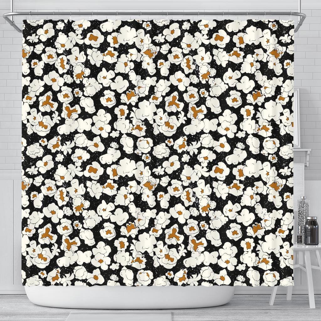 Popcorn Pattern Print Bathroom Shower Curtain-grizzshop