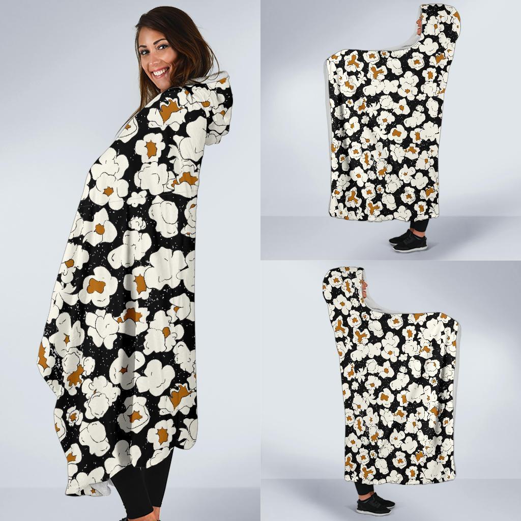 Popcorn Pattern Print Hooded Blanket-grizzshop