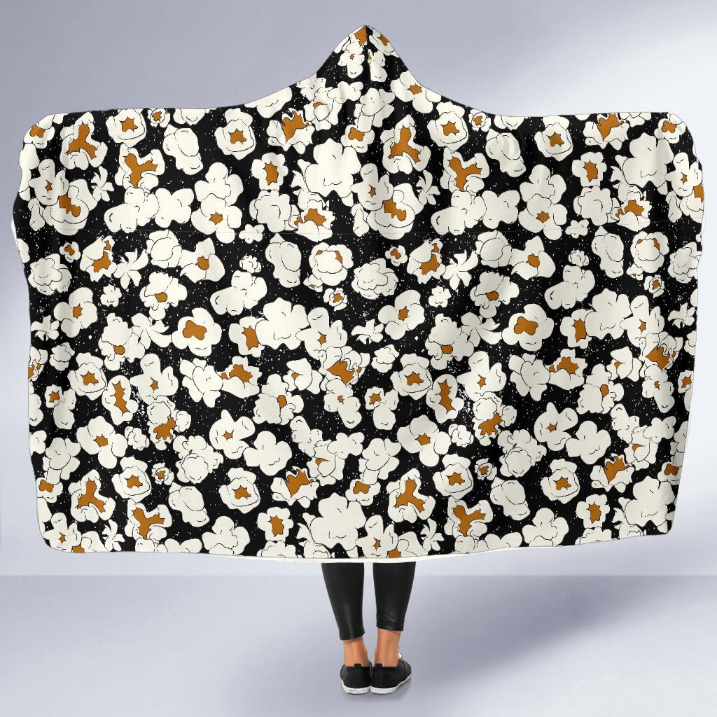 Popcorn Pattern Print Hooded Blanket-grizzshop