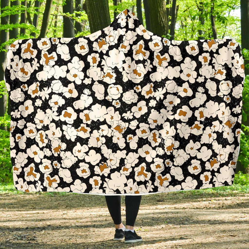 Popcorn Pattern Print Hooded Blanket-grizzshop