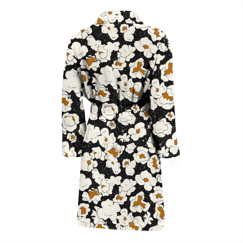 Popcorn Pattern Print Men Long Robe-grizzshop