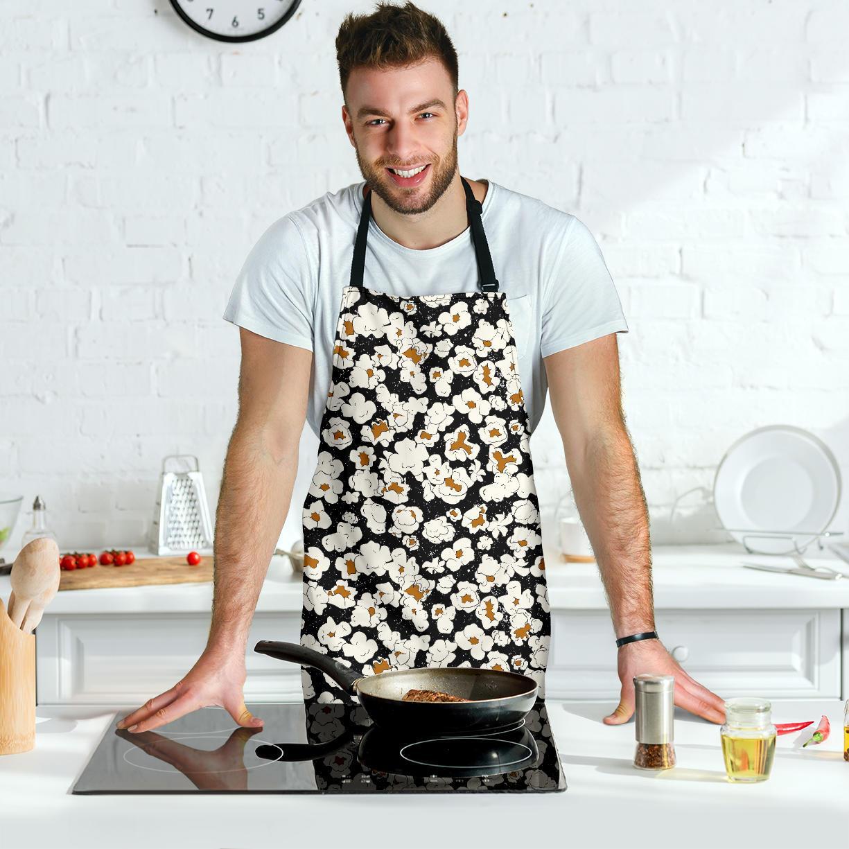 Popcorn Pattern Print Men's Apron-grizzshop