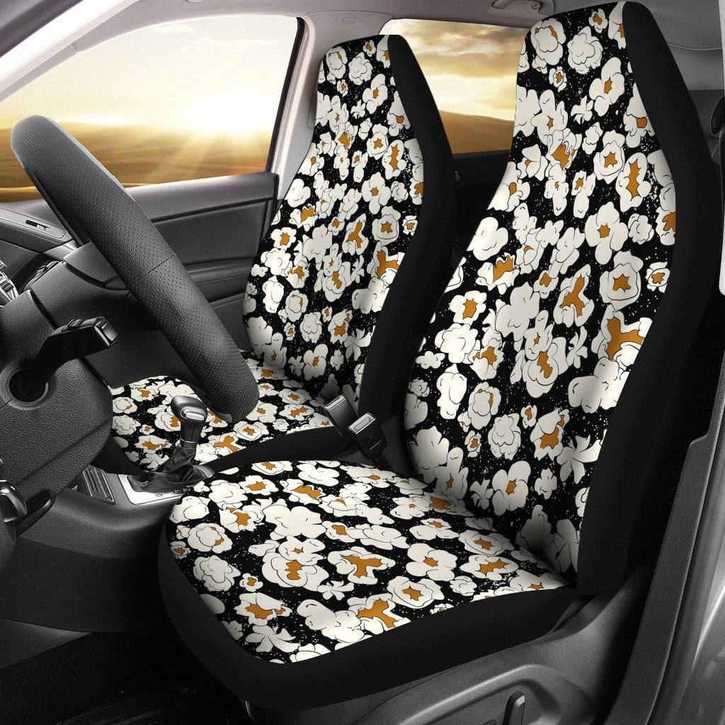 Popcorn Pattern Print Universal Fit Car Seat Covers-grizzshop