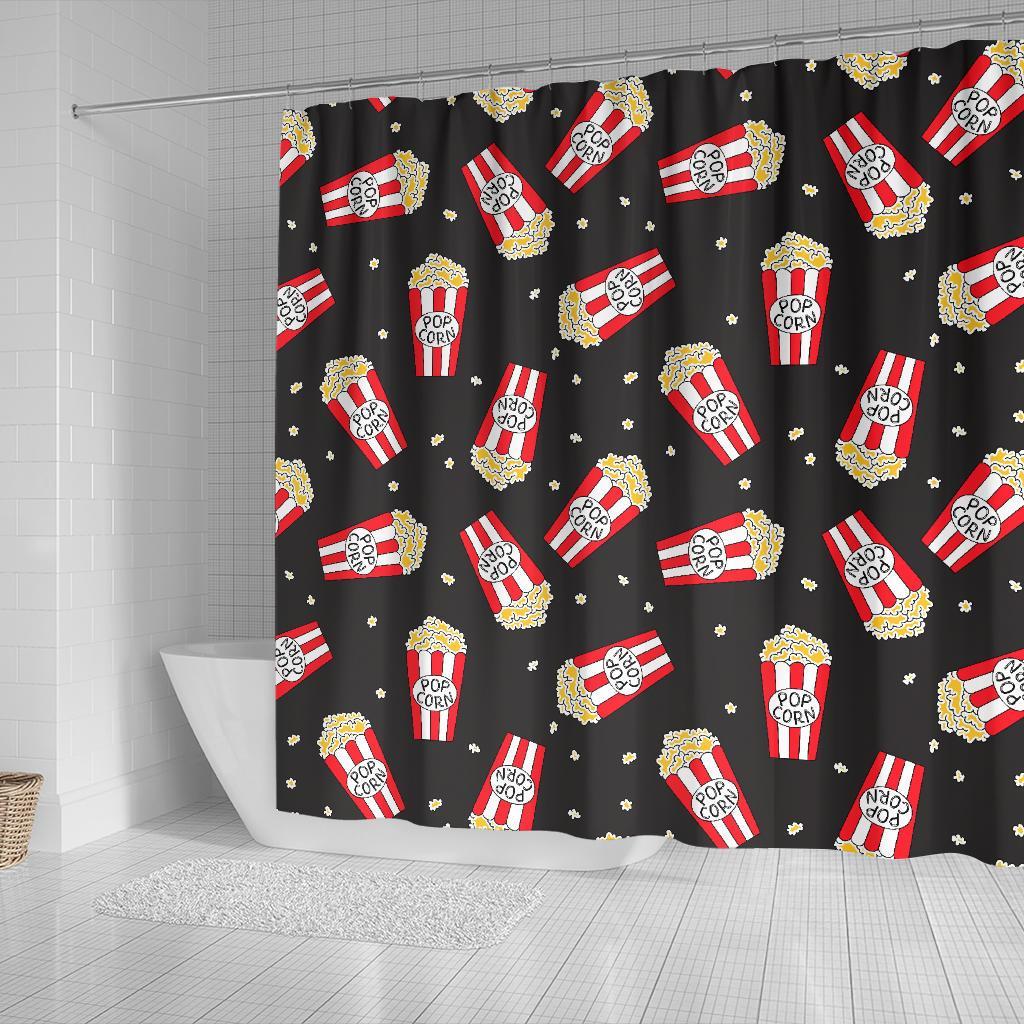 Popcorn Print Pattern Bathroom Shower Curtain-grizzshop