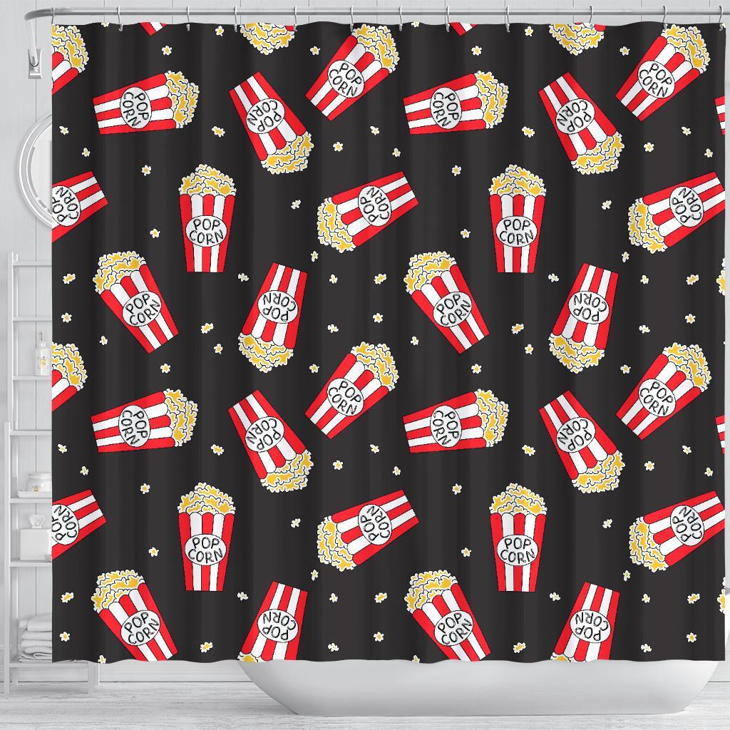 Popcorn Print Pattern Bathroom Shower Curtain-grizzshop