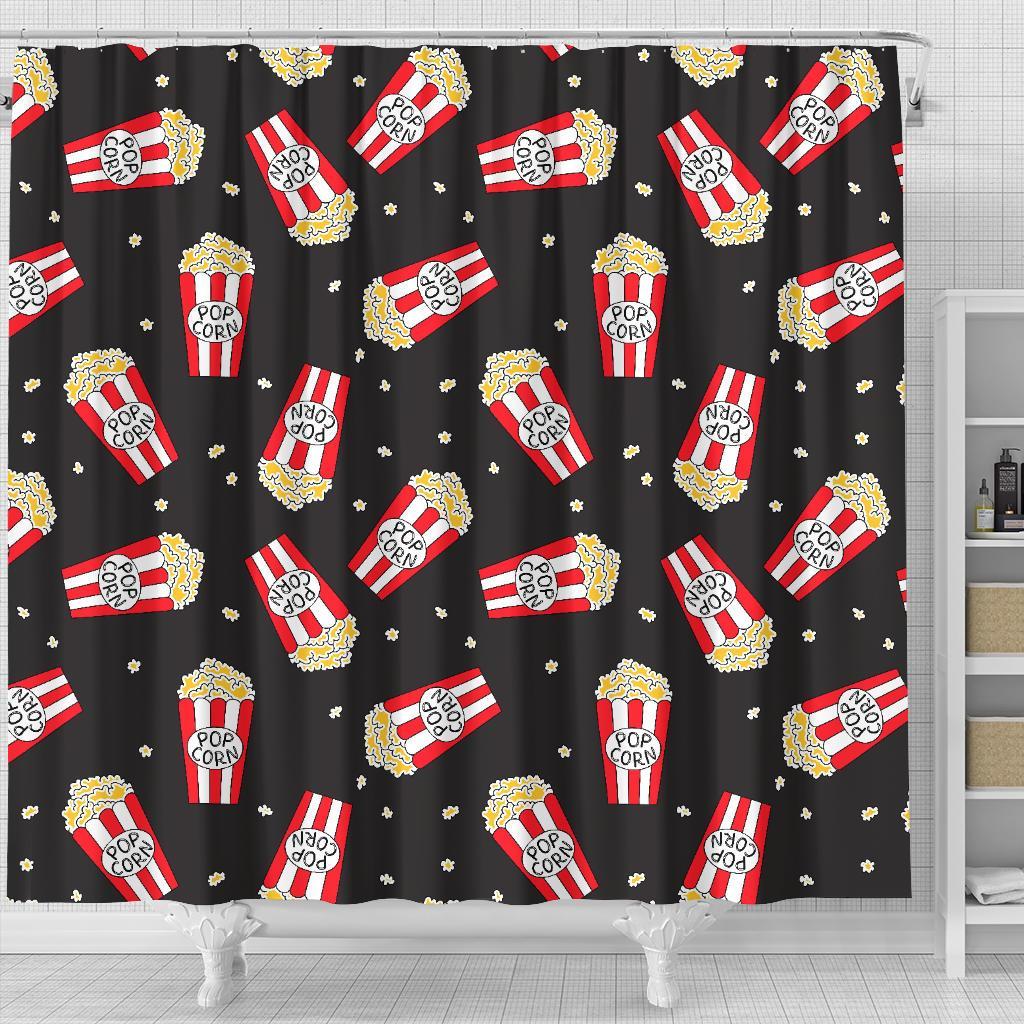 Popcorn Print Pattern Bathroom Shower Curtain-grizzshop