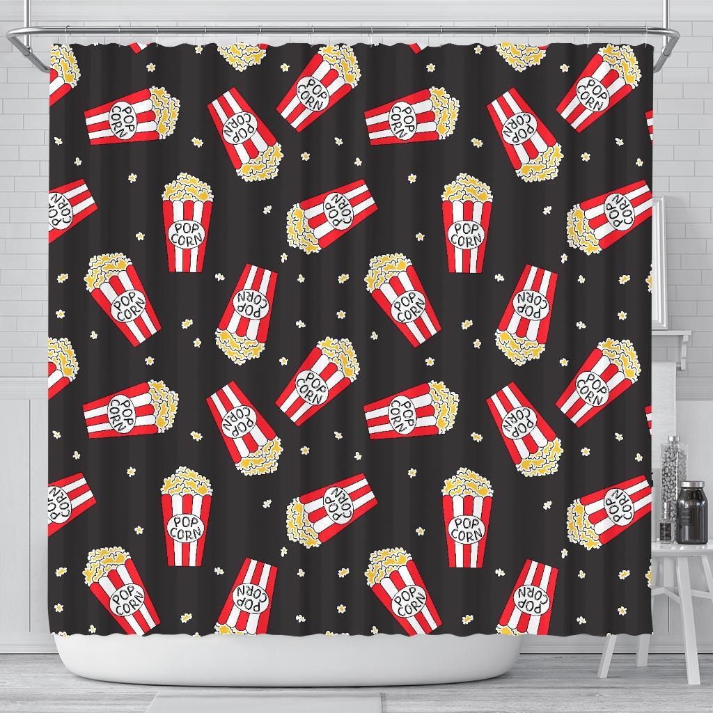 Popcorn Print Pattern Bathroom Shower Curtain-grizzshop