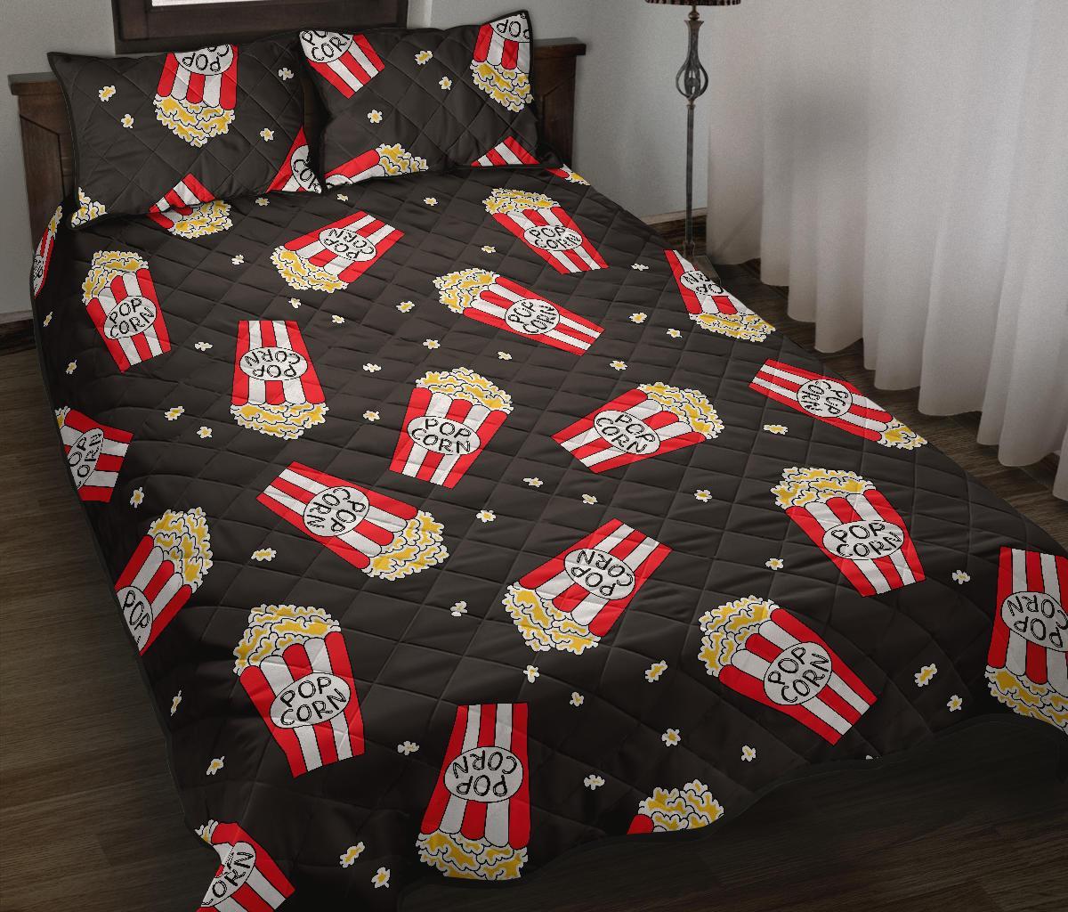 Popcorn Print Pattern Bed Set Quilt-grizzshop
