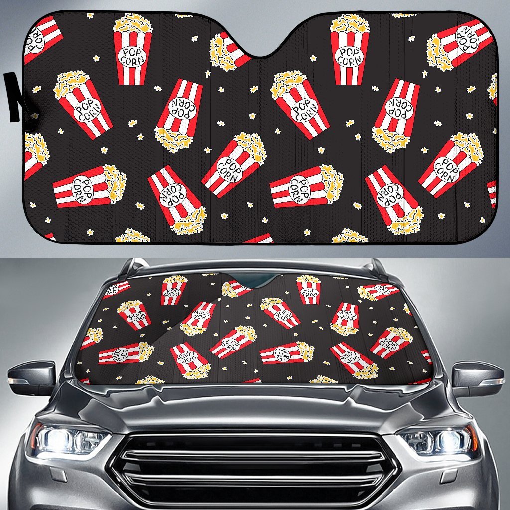 Popcorn Print Pattern Car Sun Shade-grizzshop
