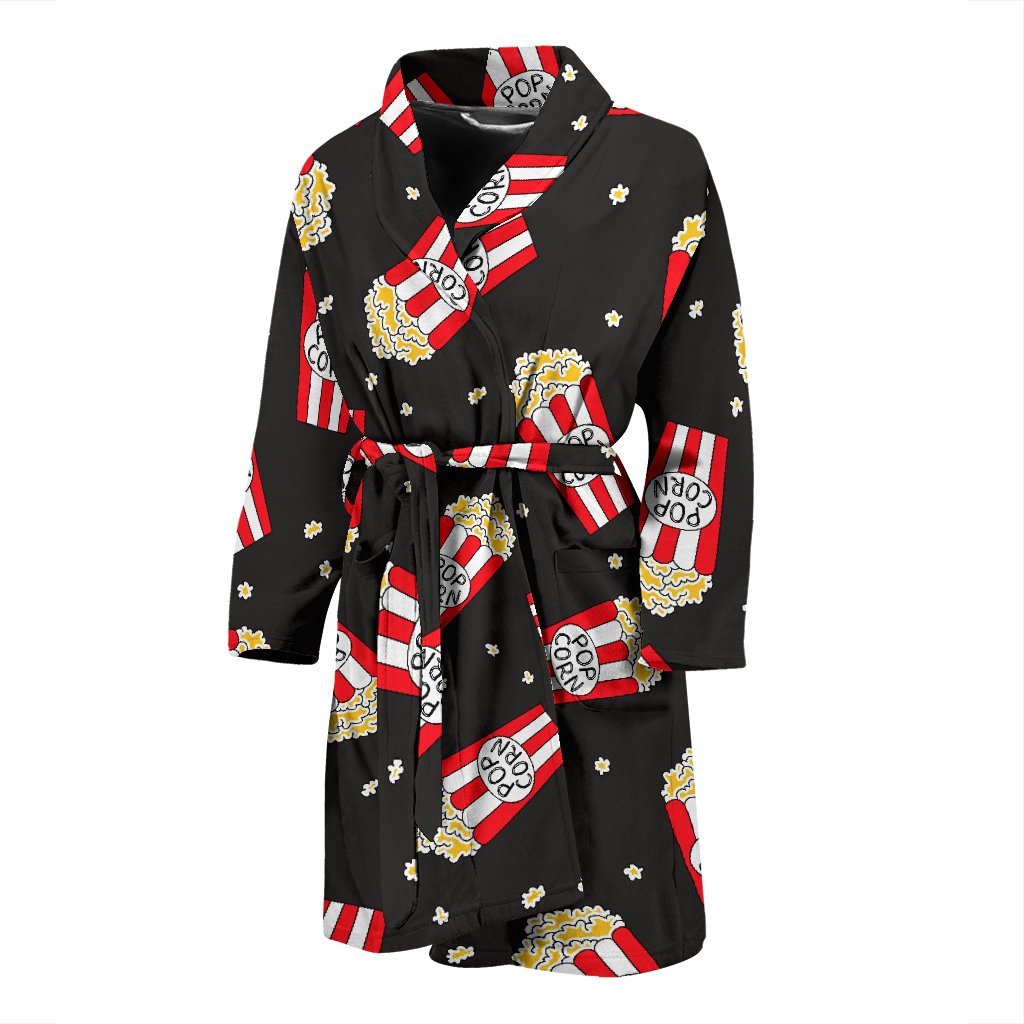 Popcorn Print Pattern Men Long Robe-grizzshop