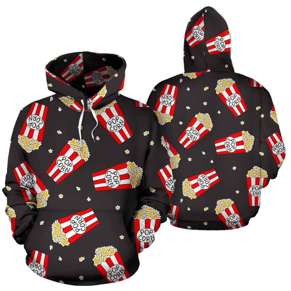 Popcorn Print Pattern Men Women Pullover Hoodie-grizzshop