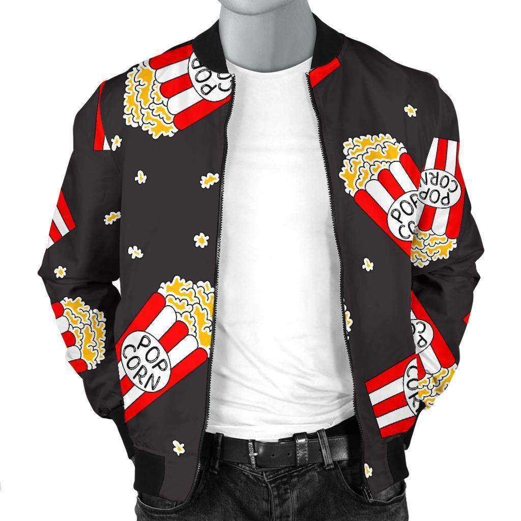 Popcorn Print Pattern Men's Bomber Jacket-grizzshop