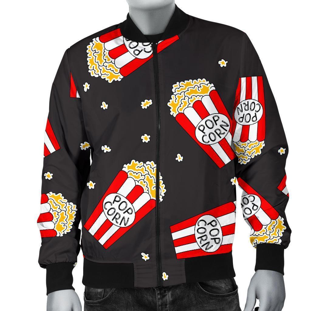 Popcorn Print Pattern Men's Bomber Jacket-grizzshop