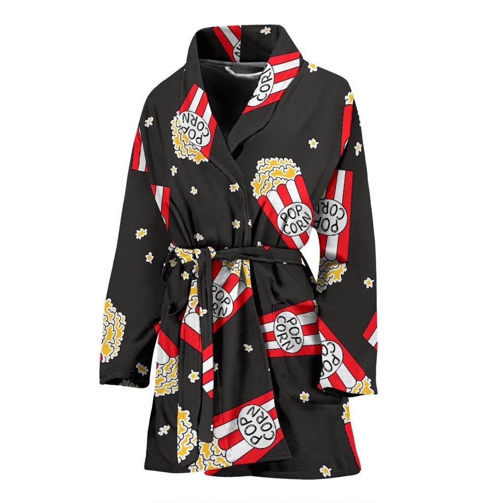 Popcorn Print Pattern Women Long Robe-grizzshop