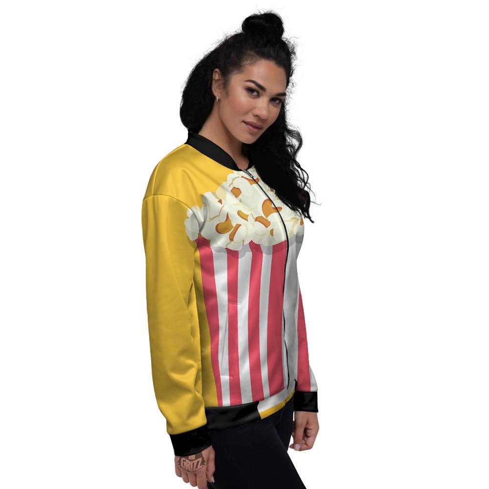 Popcorn Print Women's Bomber Jacket-grizzshop