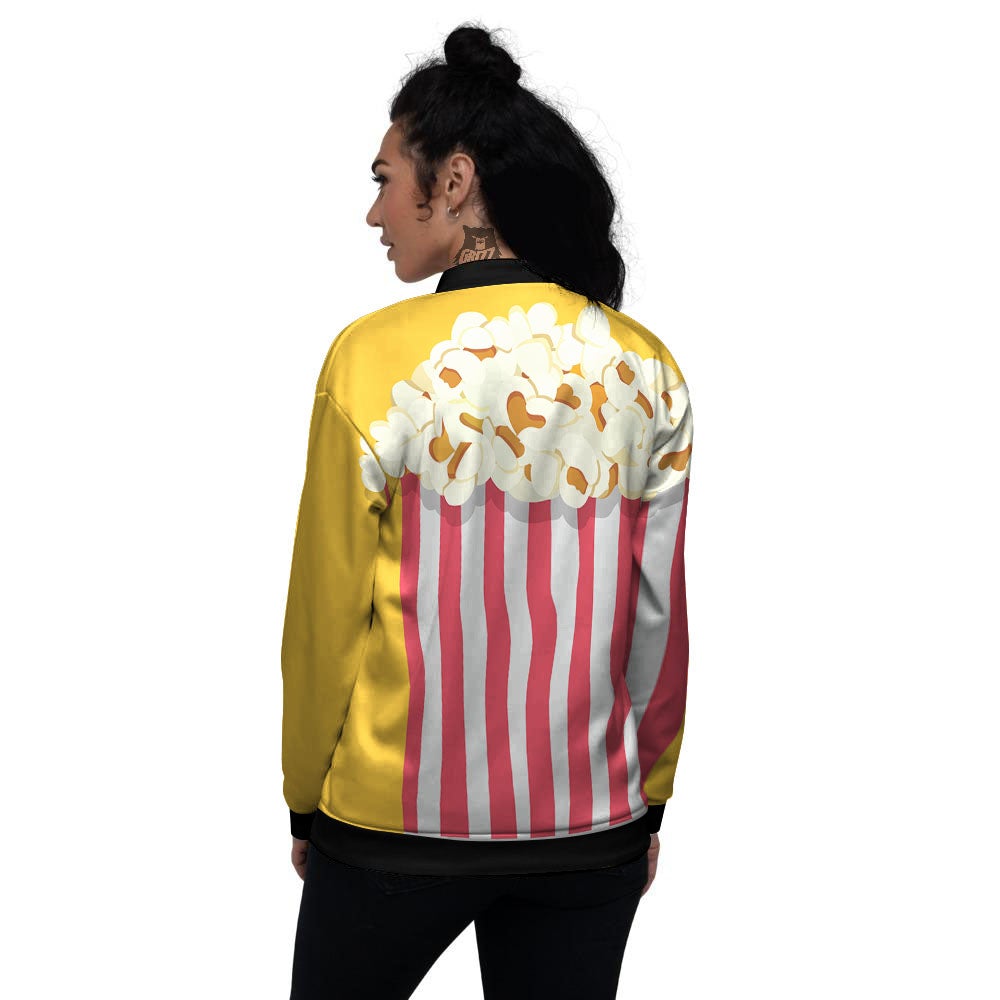 Popcorn Print Women's Bomber Jacket-grizzshop