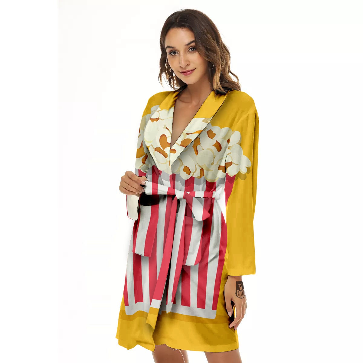 Popcorn Print Women's Robe-grizzshop