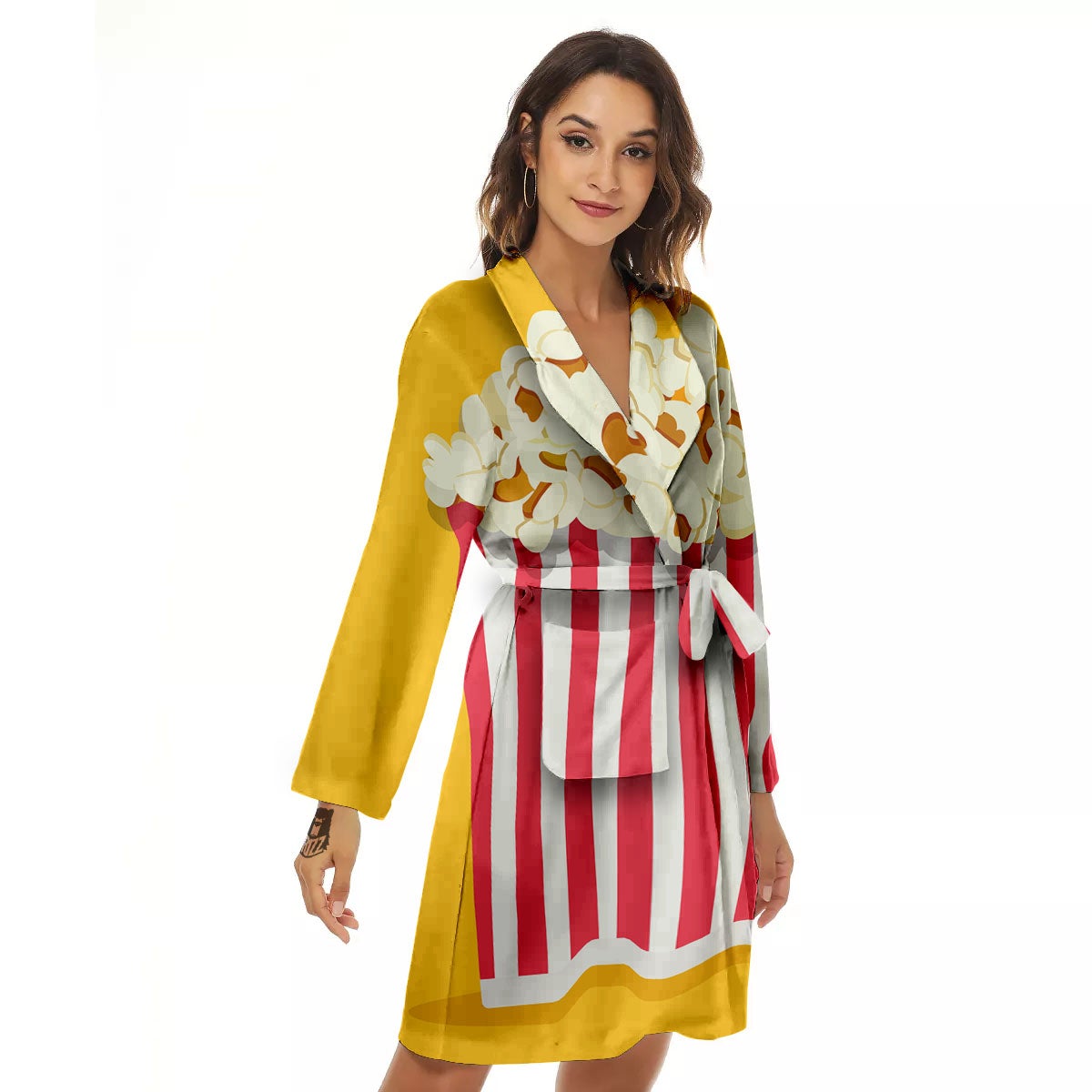 Popcorn Print Women's Robe-grizzshop