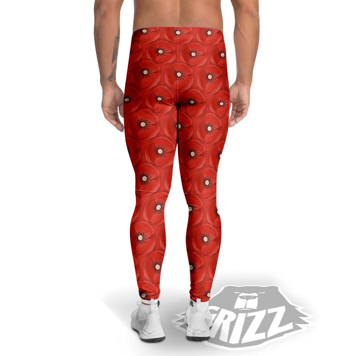 Poppy Armistice Day Print Pattern Men's Leggings-grizzshop