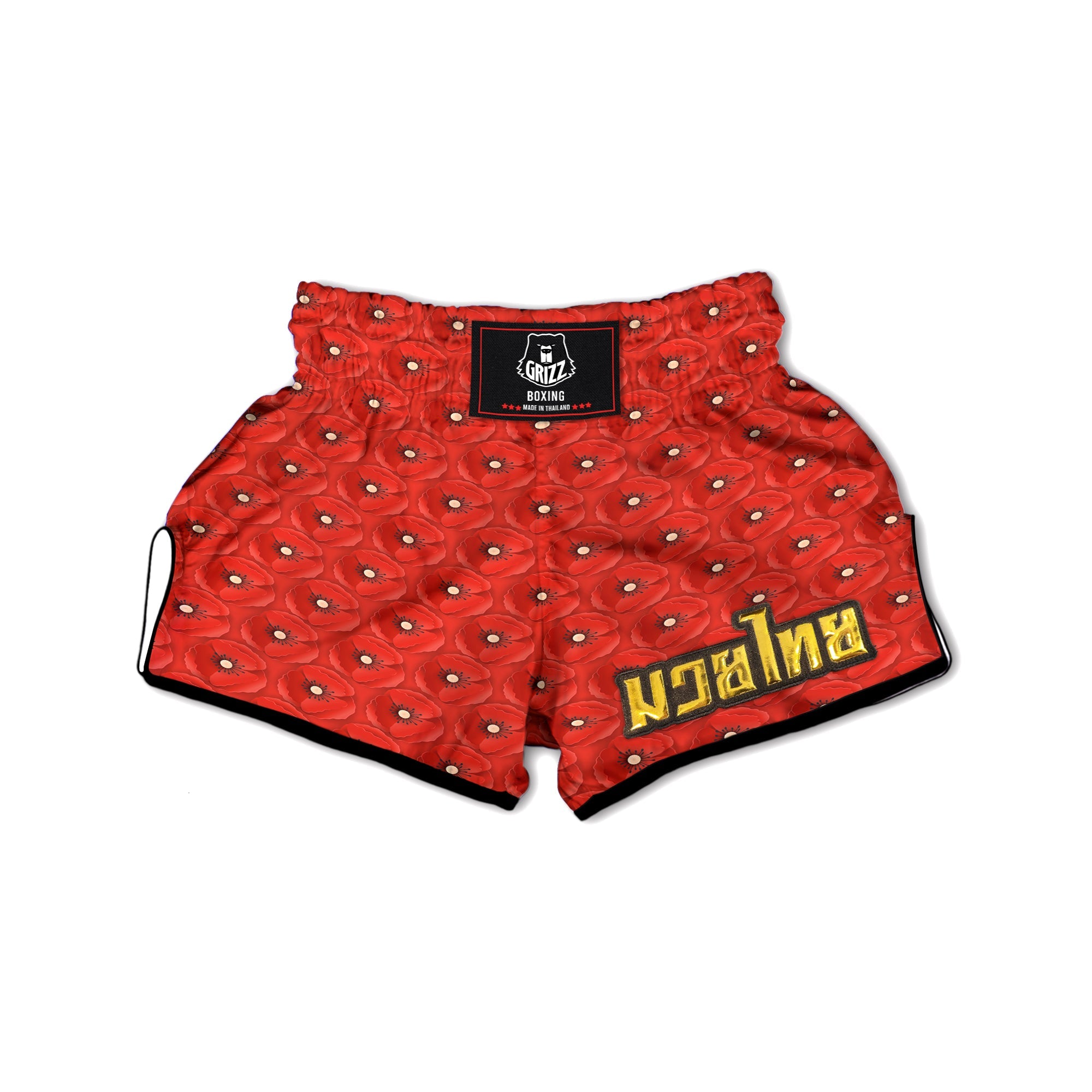 Poppy Armistice Day Print Pattern Muay Thai Boxing Shorts-grizzshop