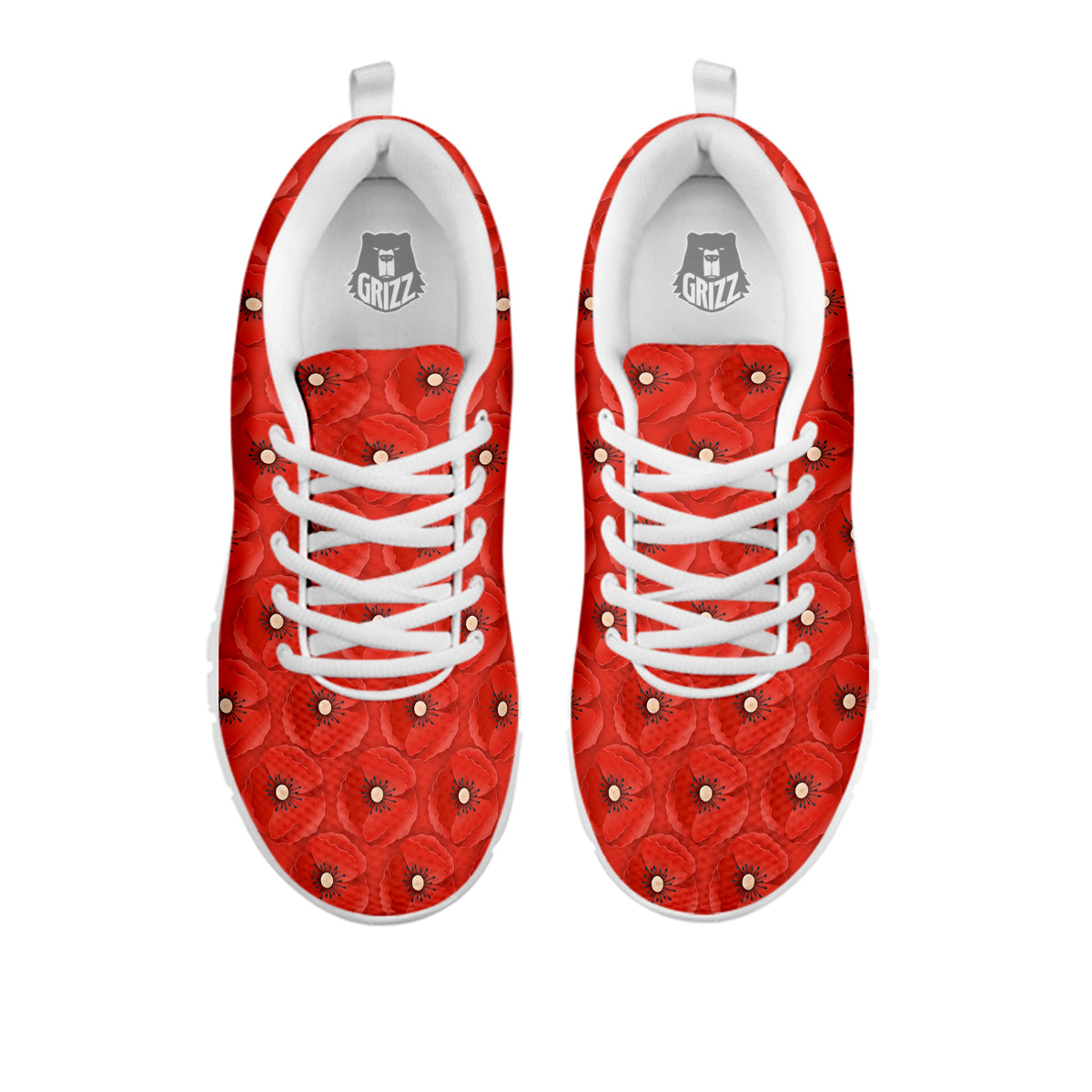 Poppy Armistice Day Print Pattern White Sneaker-grizzshop