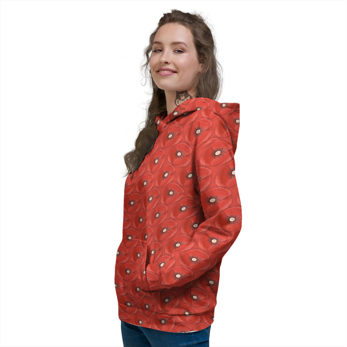 Poppy Armistice Day Print Pattern Women's Hoodie-grizzshop
