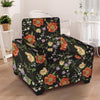 Poppy Floral Print Armchair Cover-grizzshop