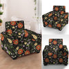 Poppy Floral Print Armchair Cover-grizzshop