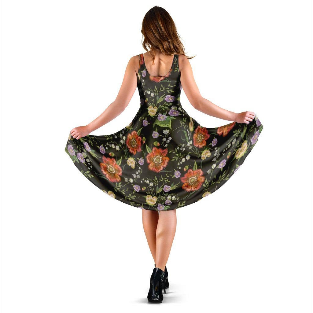 Poppy Floral Print Dress-grizzshop