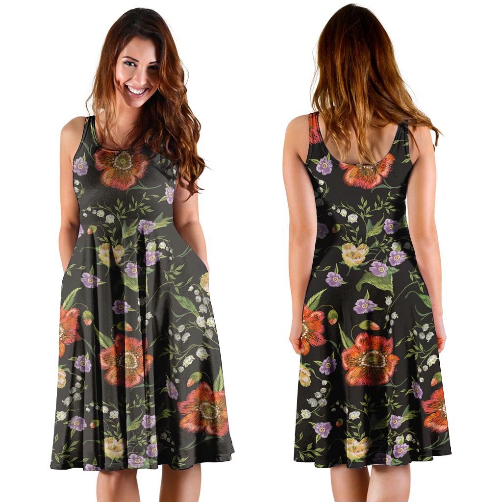 Poppy Floral Print Dress-grizzshop