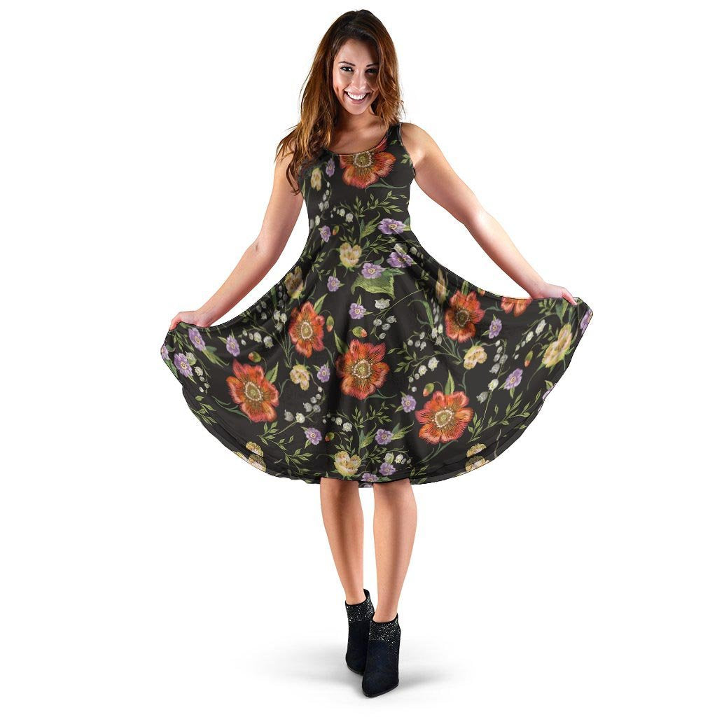 Poppy Floral Print Dress-grizzshop