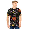 Poppy Floral Print Men T Shirt-grizzshop