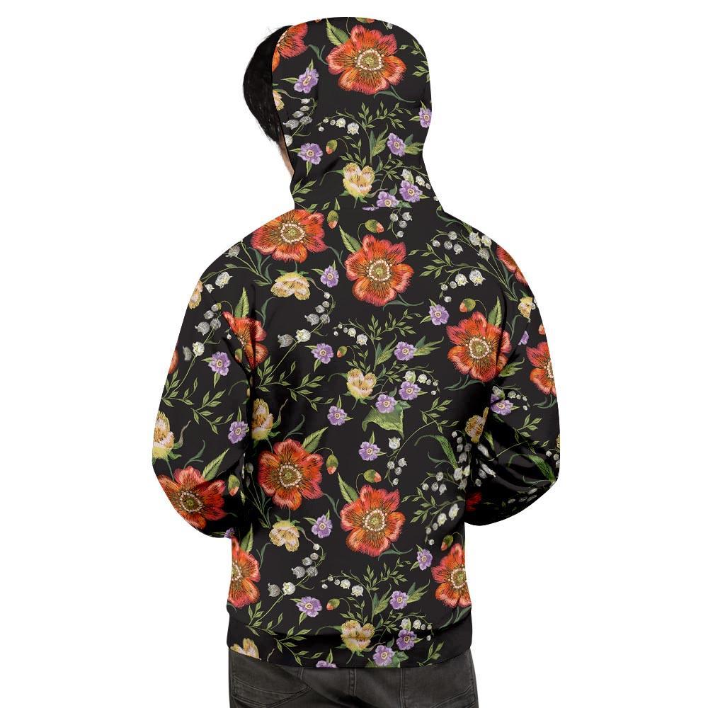 Poppy Floral Print Men's Hoodie-grizzshop