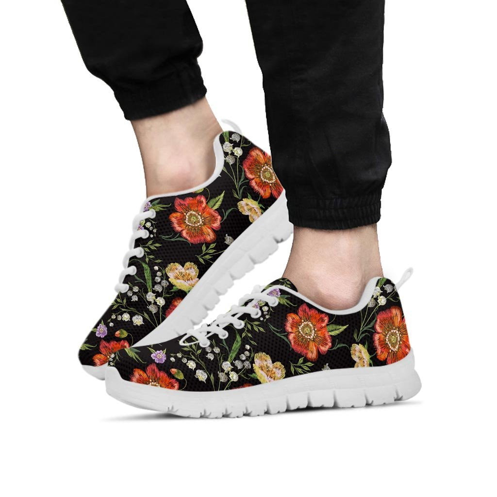 Poppy Floral Print Men's Sneakers-grizzshop