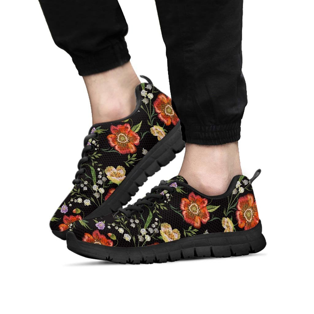 Poppy Floral Print Men's Sneakers-grizzshop