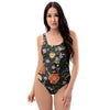 Poppy Floral Print One Piece Swimsuite-grizzshop