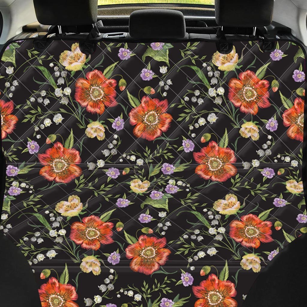 Poppy Floral Print Pet Car Seat Cover-grizzshop