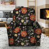 Poppy Floral Print Recliner Cover-grizzshop