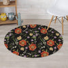 Poppy Floral Print Round Rug-grizzshop